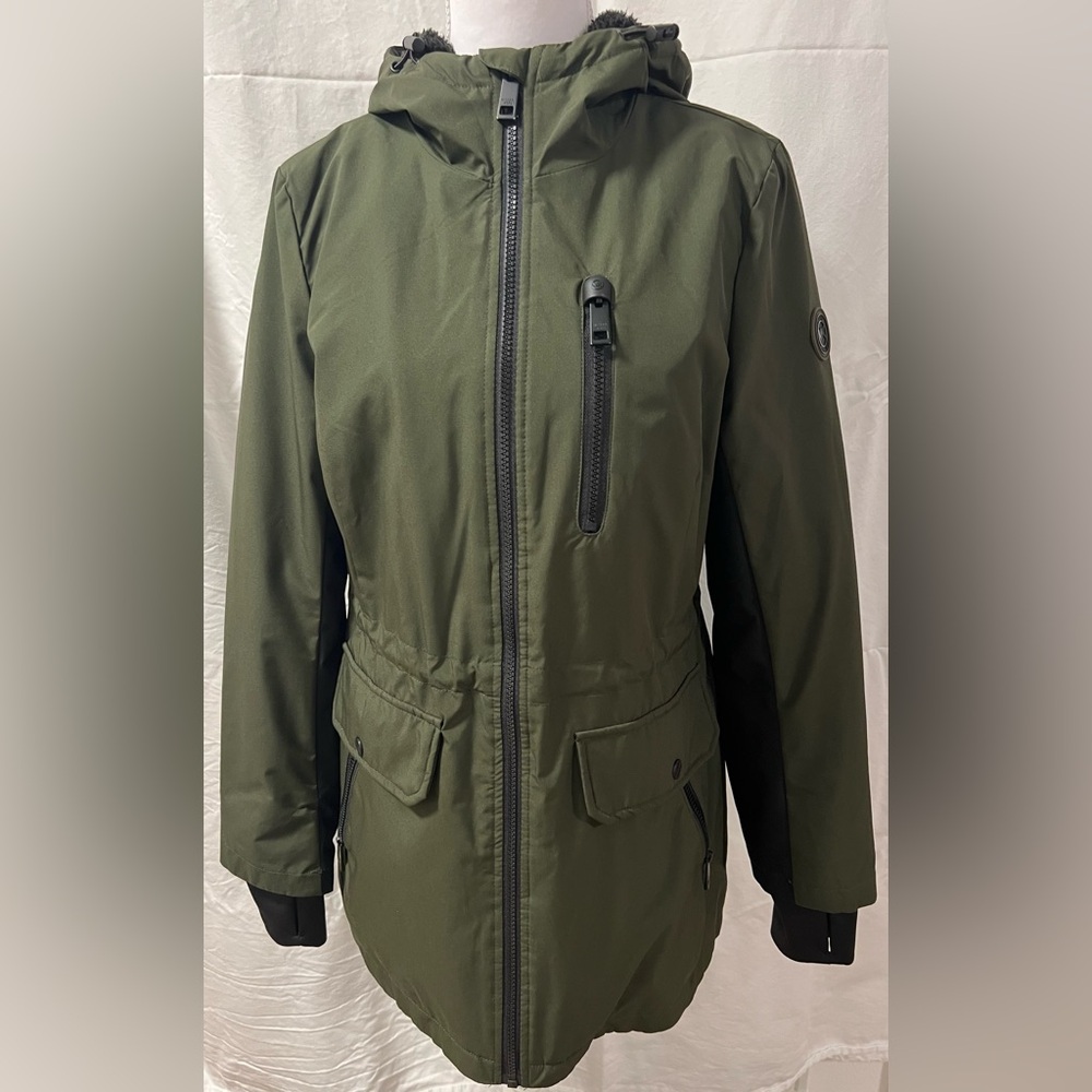 Michael Kors Army Green/black accents Zip-Up Jacket